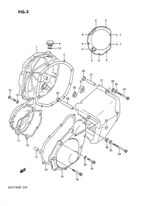 GSX1100 Crankcase cover ass`y  (v