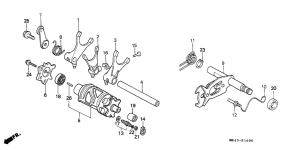 XBR500 Вилки и валы выбора передач