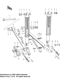 KD100 D-4-swing arm / shock absorbers
