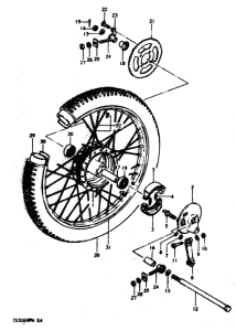 TS50 Rear wheel complete assy