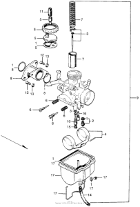 CB175 Cb / cl175left carburetor