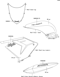 ZX1000 Наклейки (синие)