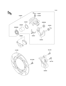 KL650 Задний тормоз
