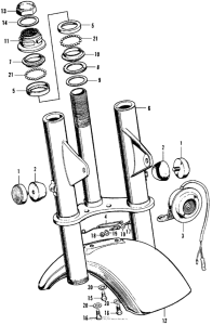 CT70 Front fork + front fender