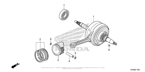 CRF110F Коленчатый вал и поршни