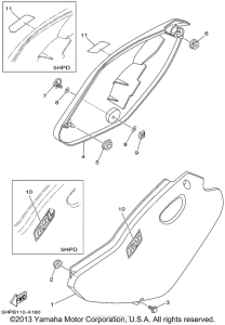 TTR125P Боковые обтекатели