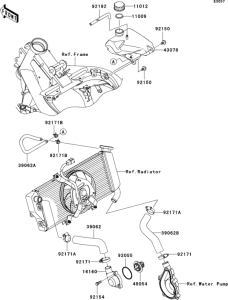 EX650 Патрубки охлаждения