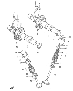 GS500 Распределительный вал-клапаны