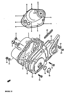 DR125 Crankcase cover ass`y  (v