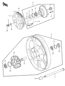 KZ1000 Rear wheel / hub / chain