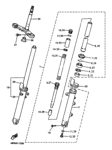 XJ600N Передняя вилка