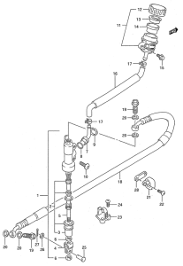 RMX250 Задний тормозной цилиндр
