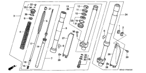 CR125R Вилка передней оси