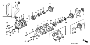 CR125R Водяная помпа