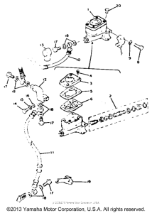 XS650H Главный тормозной цилиндр
