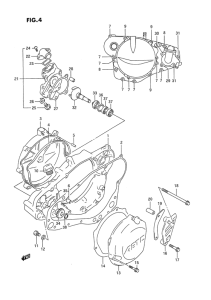 RM250 Crankcase cover ass`y  (v