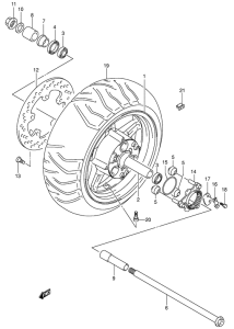 AN650 (ABS) Rear wheel complete assy