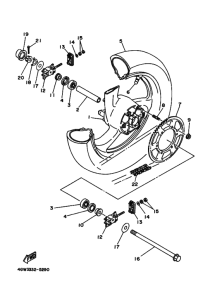TDR125 Rear wheel complete assy
