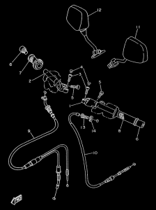 TZR50 - guidon. cable