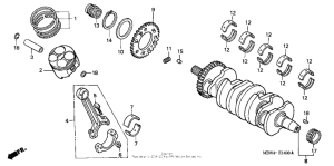  Коленчатый вал и поршни