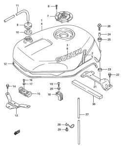 GSX-R750 Топливный бак