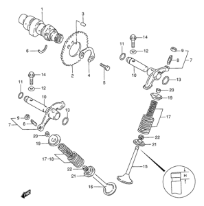GN125 Распределительный вал-клапаны