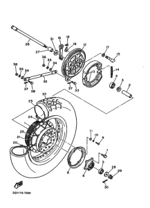 XV535 XV535G Rear wheel complete assy