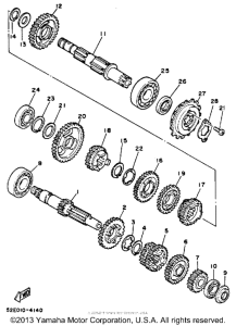 XT350B Трансмиссия