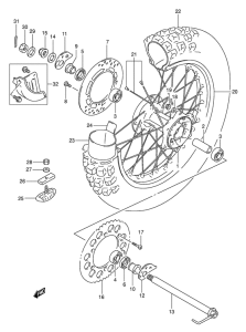 DR350 Rear wheel complete assy