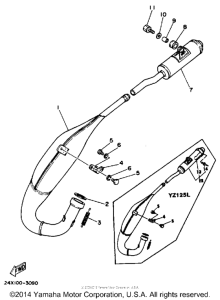 YZ125L Выхлопная система