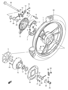 RG80 Rear wheel complete assy