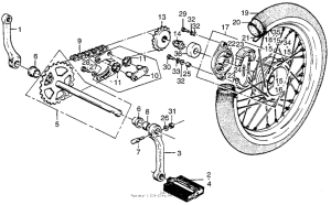 PA50 Rear wheel + pedals + chain