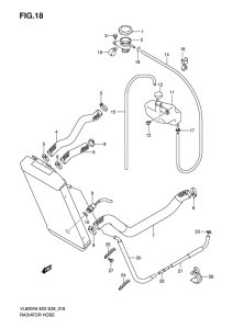 VL800 Радиатор hose