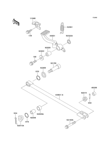 ZX1100 Педаль тормоза