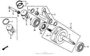 CR80R Crankshaft + piston 80-82