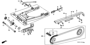CMX250C Swing arm / chain case