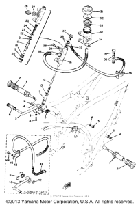 TZ750A Brake pedal - master cylinder