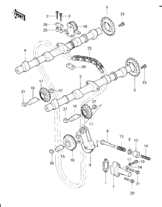 KZ650 Camshafts / chain / tensioner
