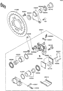 ZX750 Задний тормоз