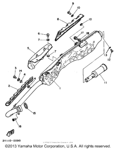 XT250KC Выхлопная система