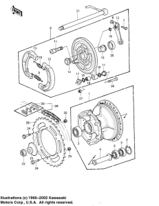 KDX175 Rear hub / brake / chain