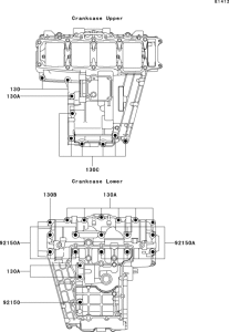 ZX750 Болты крепления картера