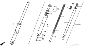 CB125T Вилка передней оси
