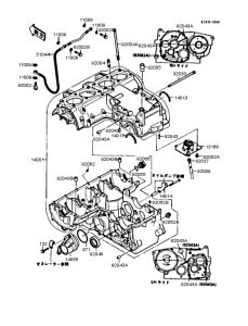 ZX400 Картер двигателя