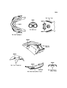 ZX1400 Наклейки (черные)