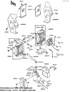 KL250 Radiator / fan / coolant tank
