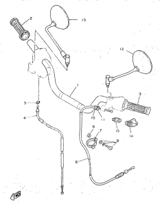 SR250 Steering handle. cable