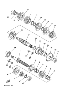 YZ125J Трансмиссия