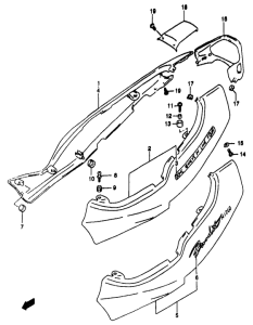 GSF1200S (ABS) Обтекатель задний