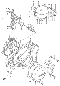 RMX250 Crankcase cover - water pump